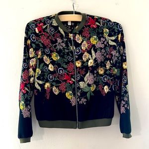 Zara Trafaluc silk-like floral printed jacket